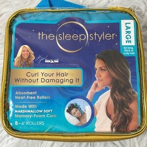 THE SLEEP STYLER Over Night Curls 8 Rollers Curlers 6" As seen on Shark Tank